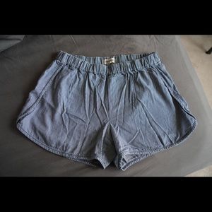 Madewell Pull-On Cotton Shorts in Railroad Stripe
